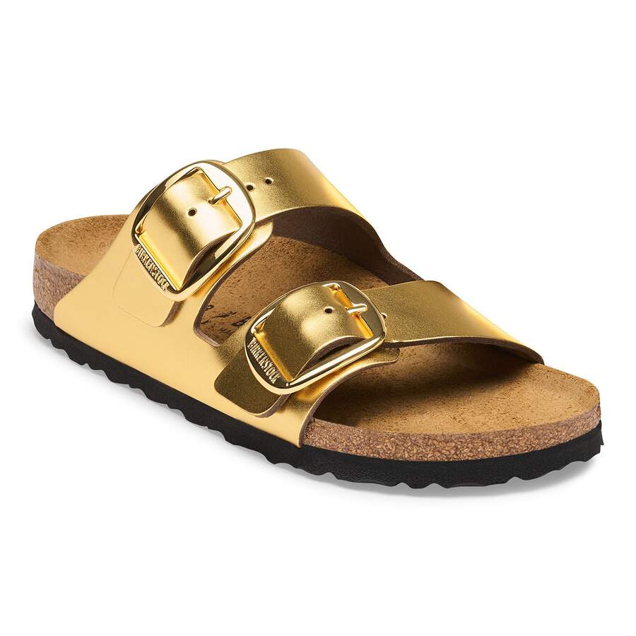 Arizona Big Buckle Natural Leather - Metallic Gold