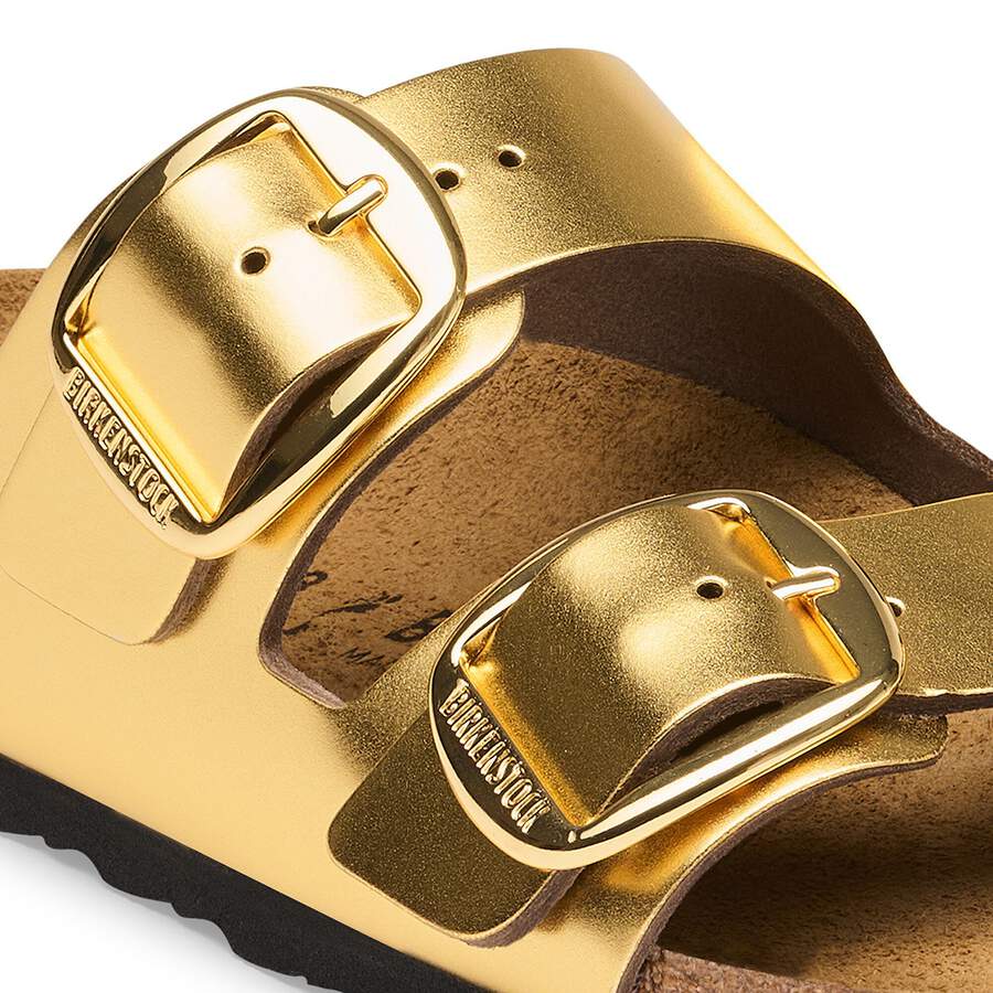 Arizona Big Buckle Natural Leather - Metallic Gold
