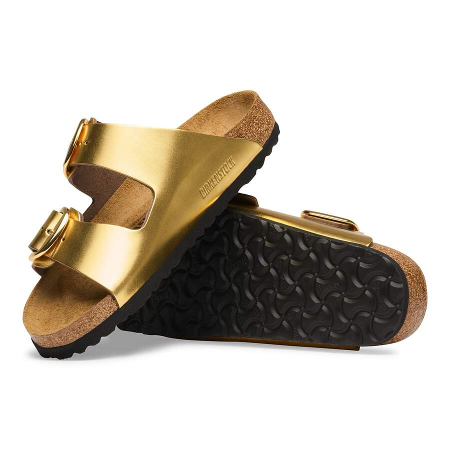 Arizona Big Buckle Natural Leather - Metallic Gold