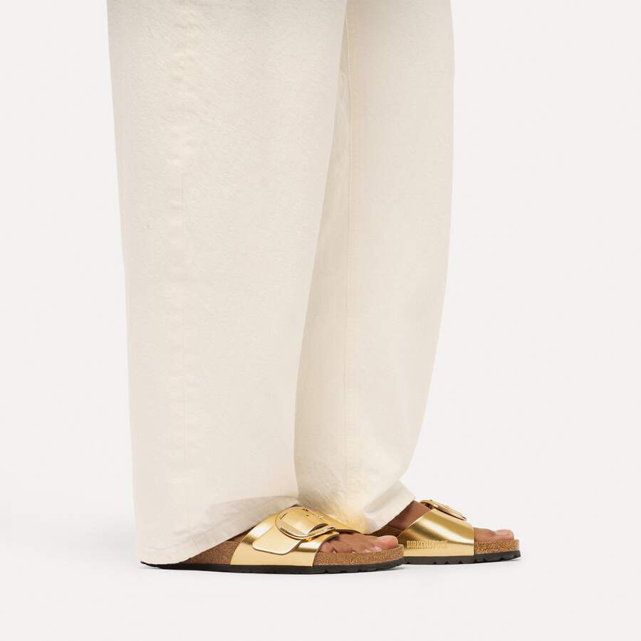 Madrid Big Buckle Natural Leather - Gold