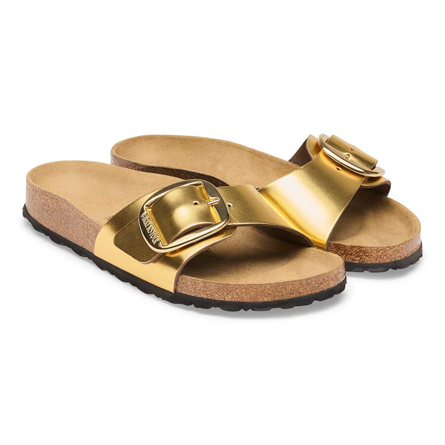 Madrid Big Buckle Natural Leather - Gold