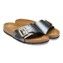 Catalina Cushion Buckle Birko-Flor - Metallic Black