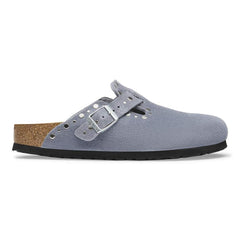 Boston Rivet Suede Leather - Stone Blue