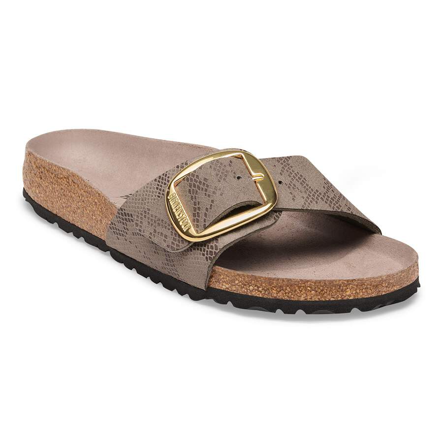 Madrid Big Buckle Synthetik - Python Gray Taupe
