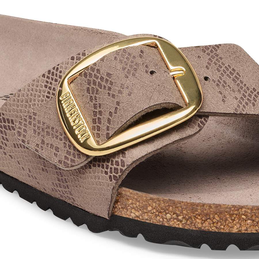 Madrid Big Buckle Synthetik - Python Gray Taupe