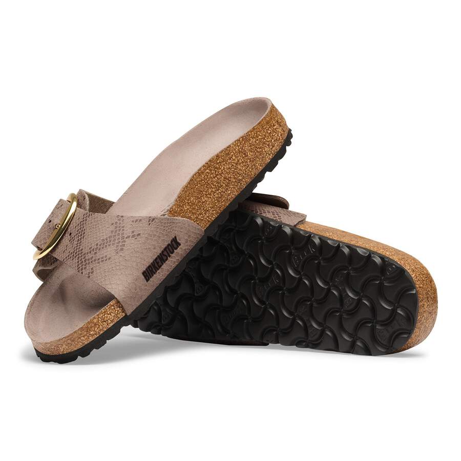 Madrid Big Buckle Synthetik - Python Gray Taupe