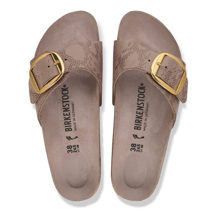 Madrid Big Buckle Synthetik - Python Gray Taupe