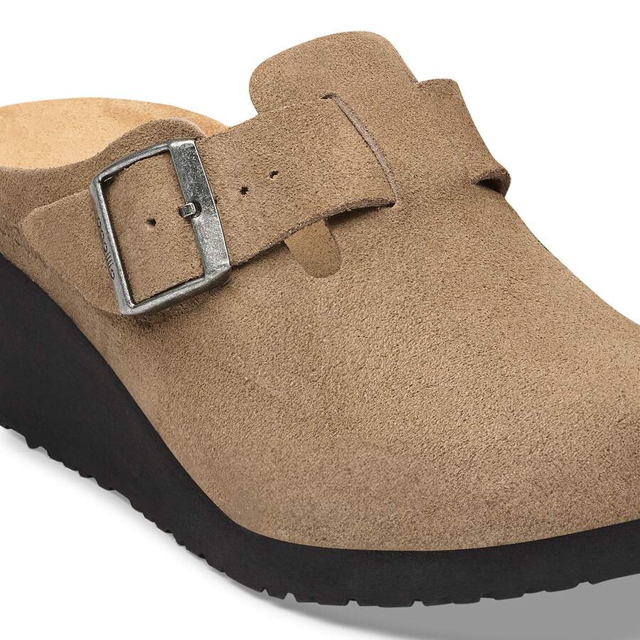 Fanny Suede Leather - Gray Taupe/ Black