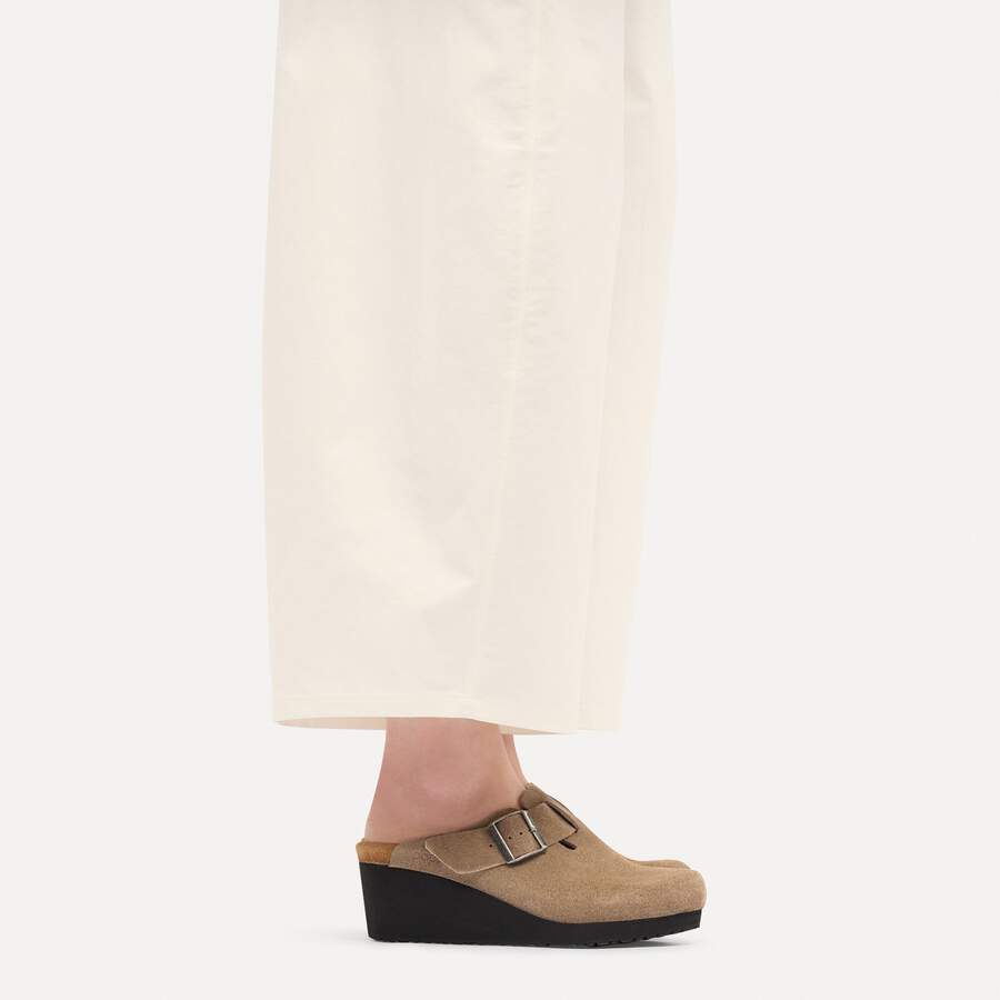 Fanny Suede Leather - Gray Taupe/ Black