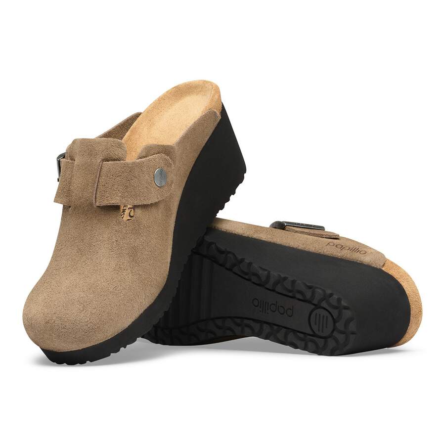 Fanny Suede Leather - Gray Taupe/ Black