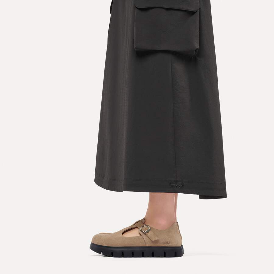 Paris Chunky Suede Leather - Gray Taupe