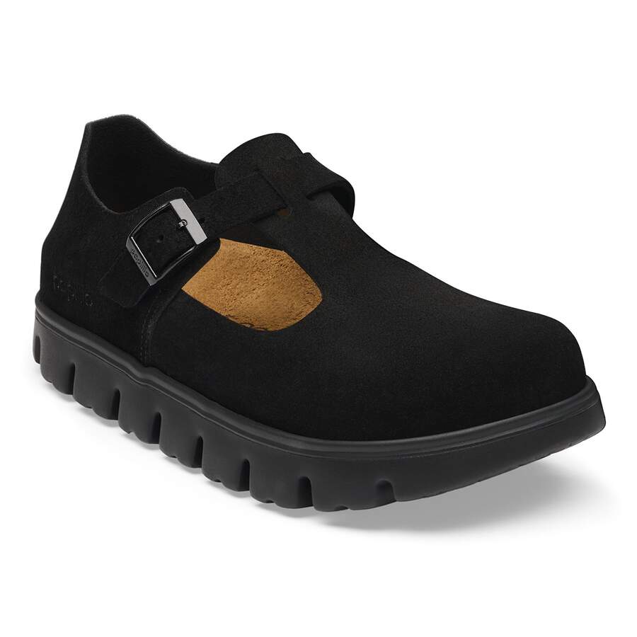 Paris Chunky Suede Leather - Black