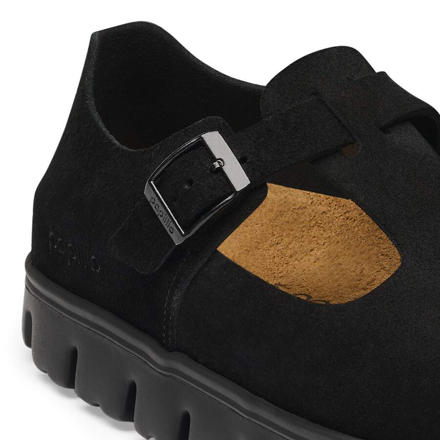 Paris Chunky Suede Leather - Black