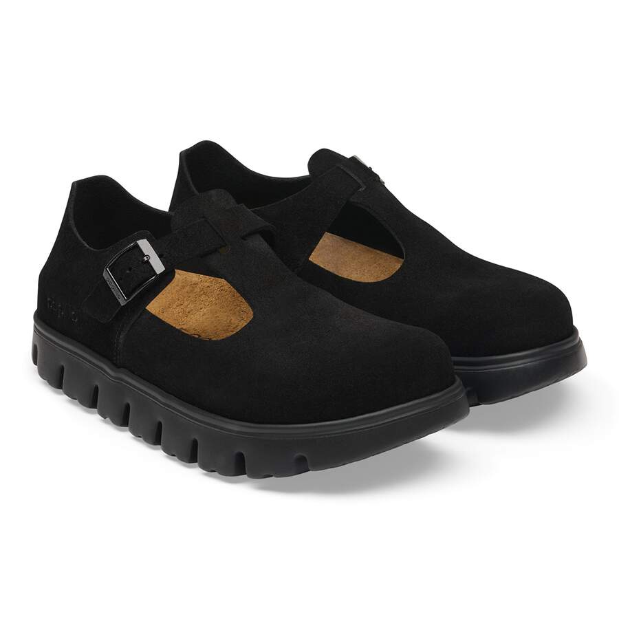 Paris Chunky Suede Leather - Black