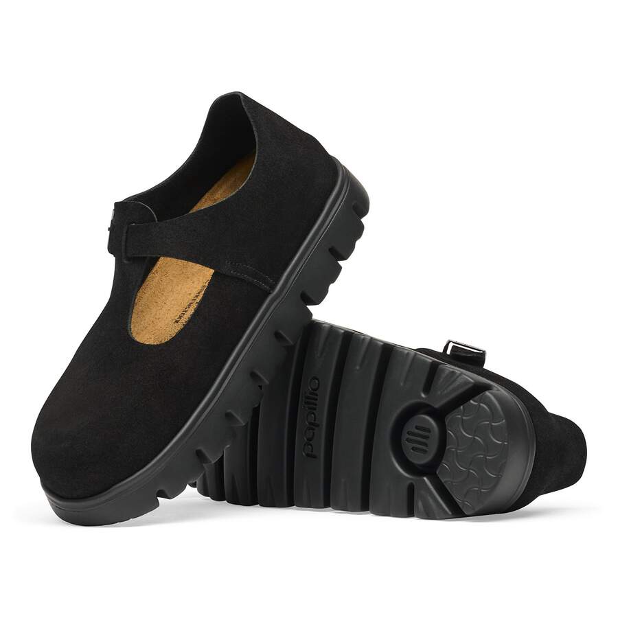 Paris Chunky Suede Leather - Black