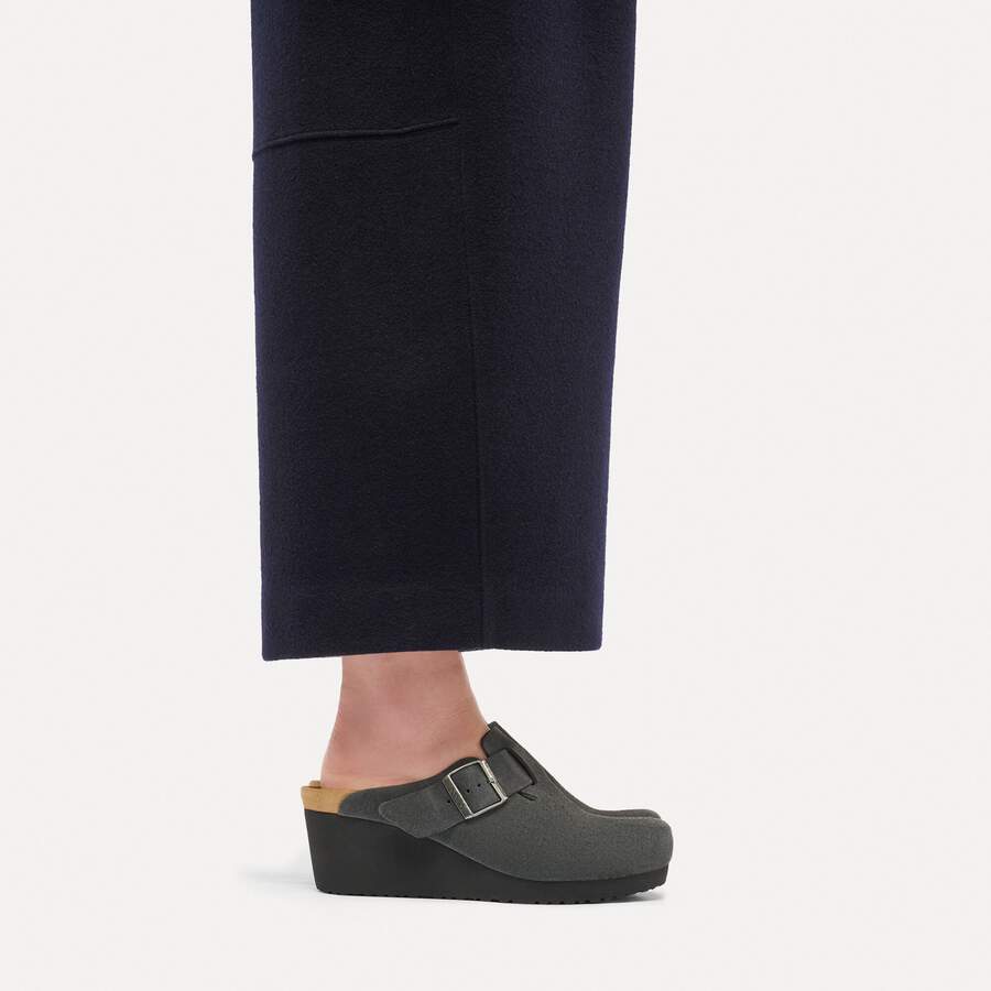 Fanny Suede Leather - Charcoal/Black