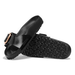 Madrid Big Buckle Natural Leather Patent - Black